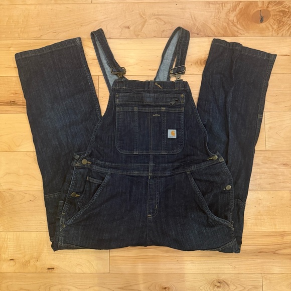 Carhartt Women’s Dark Blue Denim Overalls - Picture 1 of 6